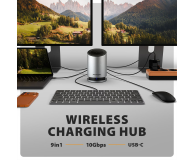 Axagon HMC-WL9 USB-C 10Gbps Wireless Charging 9in1 hub - 1485464 - zdjęcie 4